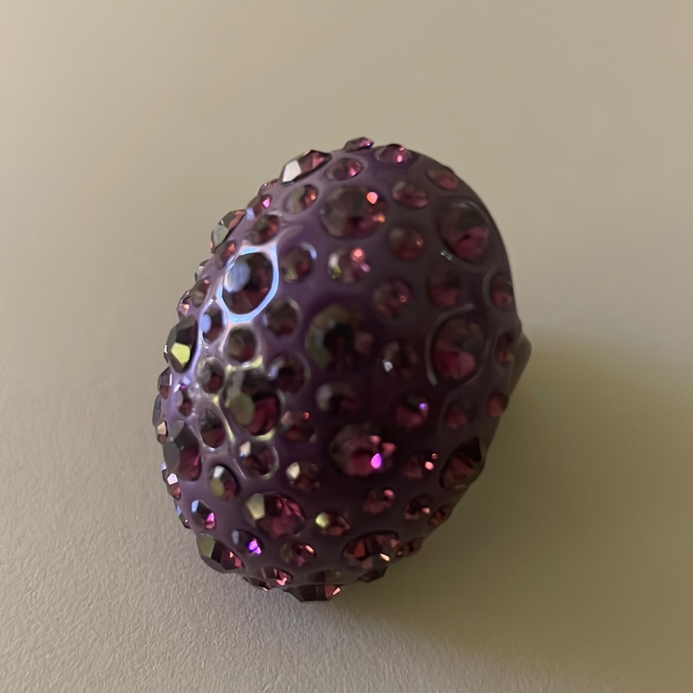 Purple Rhinestone Ring SZ 8 - Picture 3 of 7